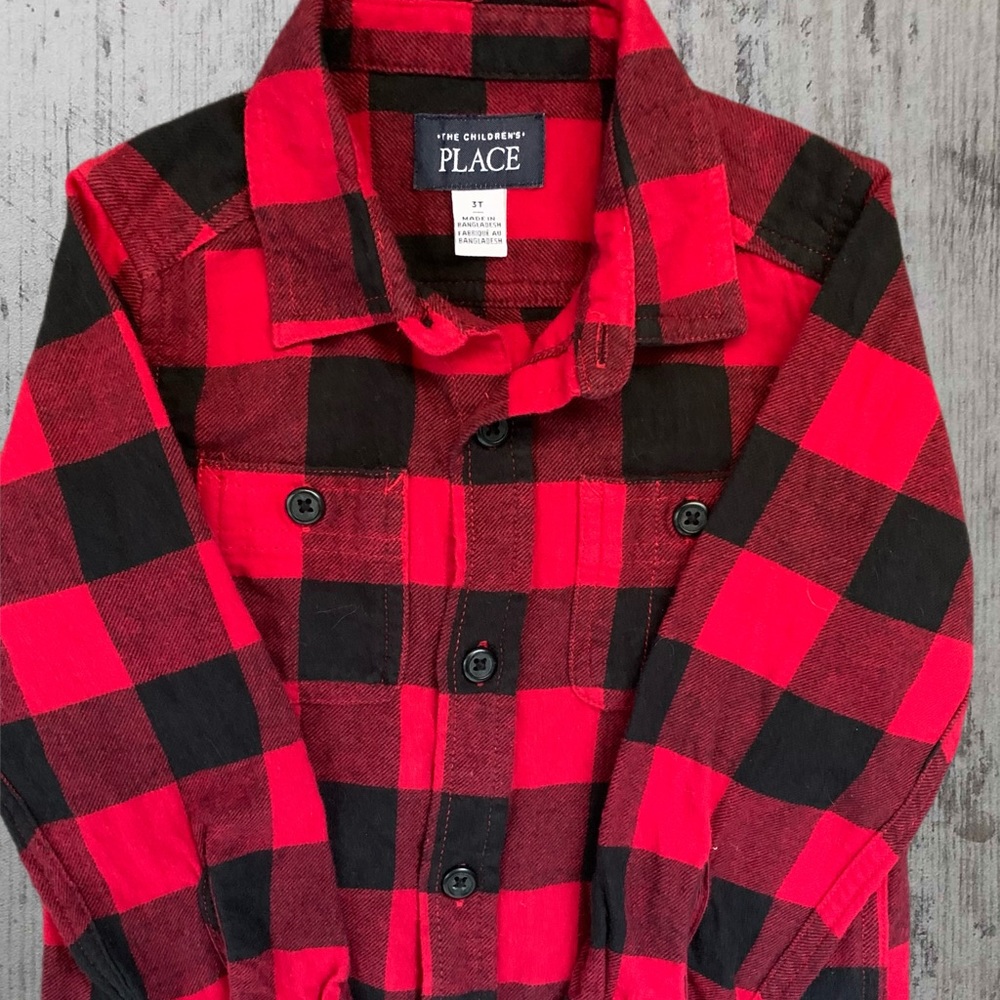 Toddler Boy Buffalo Plaid Button-up Flannel